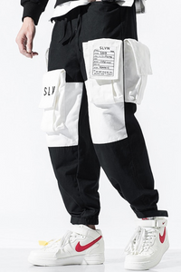 Pantalon Cargo Noir Et Blanc Y2K