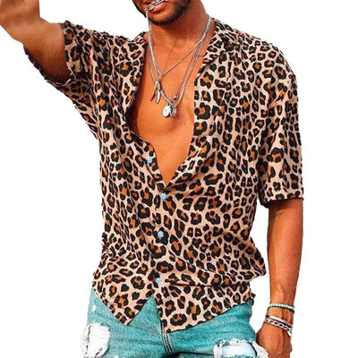 chemise-annee-70-manches-courtes-imprime-leopard