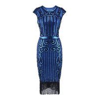 Robe Année 30 Gatsby Bleue Vintage