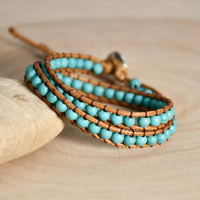 bracelet-en-cuir-turquoise