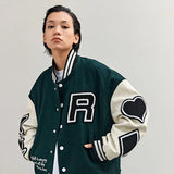 Green varsity jacket