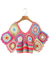 Pink Crochet Crop Top 