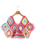 Pink Crochet Crop Top 