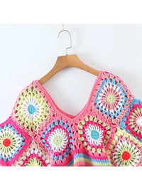 Pink Crochet Crop Top 