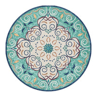 tapis-rond-annee-70-avec-motif-floral