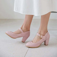 Chaussures Années 20 Escarpins Petits Talons Roses