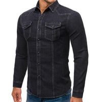 chemise-jean-vintage-revers-slim-annee-70