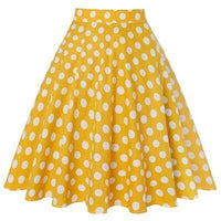 jupe-annee-70-jaune-a-pois.