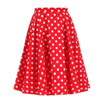 jupe-annee-50-rouge-pois-blancs