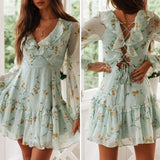 Bohemian Floral Print Dress 