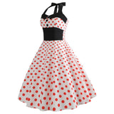 robe-vintage-annees-90-blanche-pois-rouges