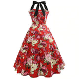 robe-vintage-annee-90-rouge-fleurs