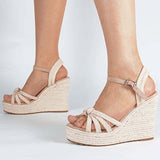 Bohemian 2000s Style Wedge Sandals 